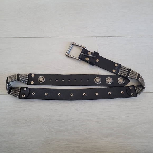Johnny B Goods Black Heavy-duty Studded Hand Made Belt Genuine Leather Canadian - Picture 6 of 8